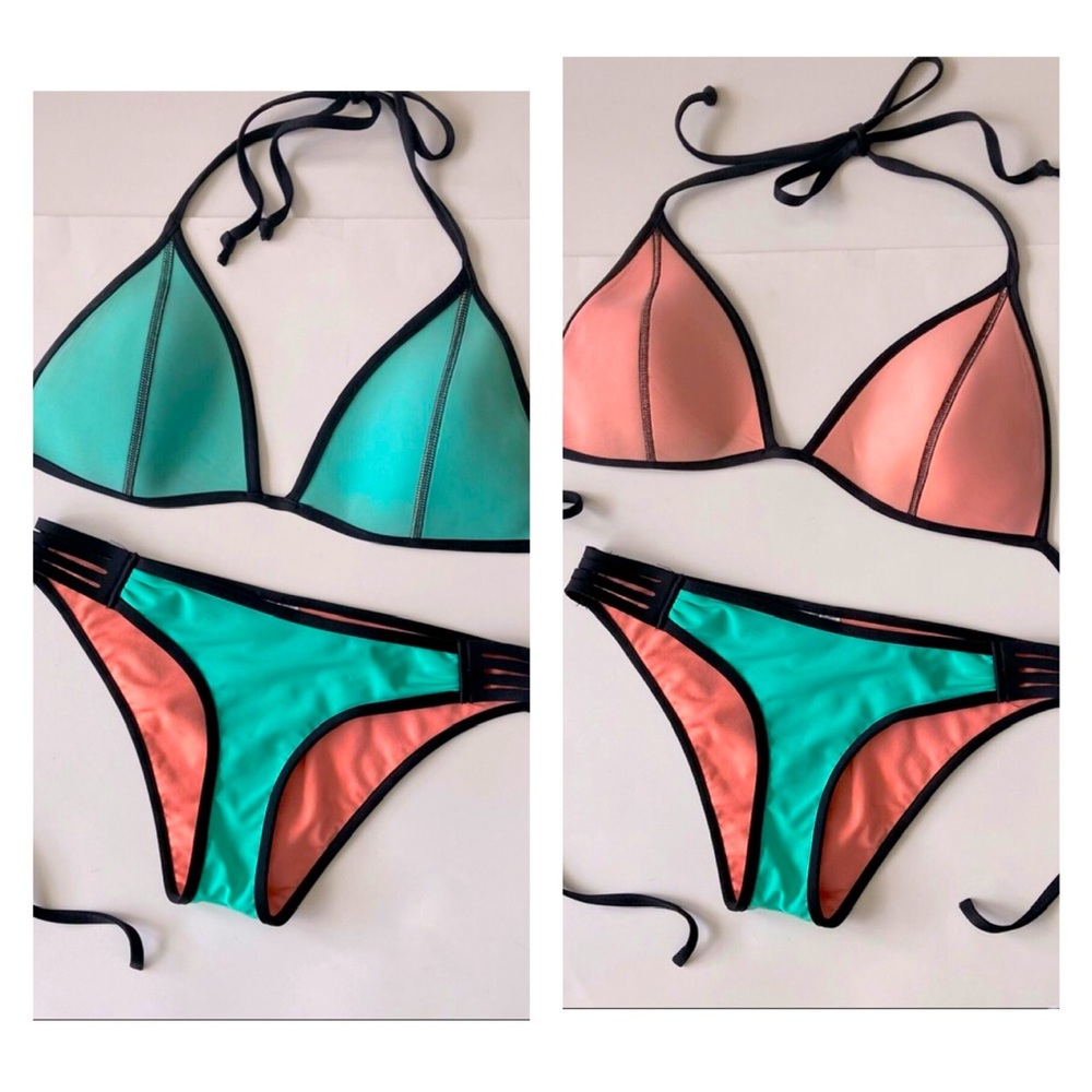 Body Glove 2 Piece Reversible triangle String Bikini sz S
